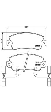 P23031 Brembo sapatas do freio dianteiras de disco