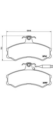 P 23 022 Brembo sapatas do freio dianteiras de disco