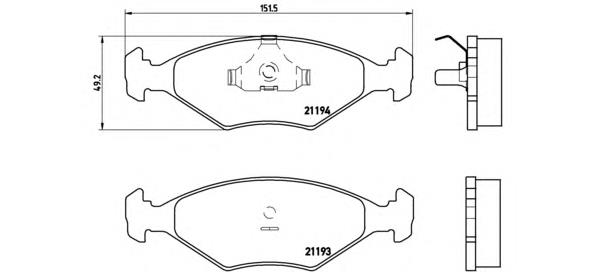 P23040 Brembo sapatas do freio dianteiras de disco