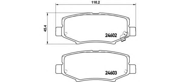 P18024 Brembo sapatas do freio traseiras de disco