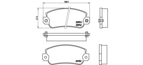 P 23 013 Brembo sapatas do freio dianteiras de disco