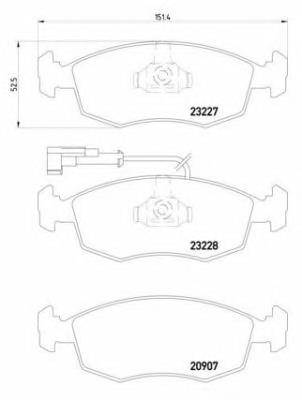 P23076 Brembo sapatas do freio dianteiras de disco