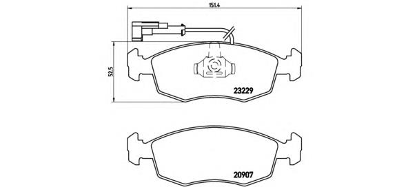 P23063 Brembo sapatas do freio dianteiras de disco