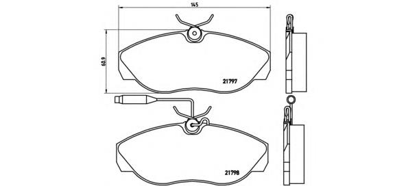 P23068 Brembo sapatas do freio dianteiras de disco