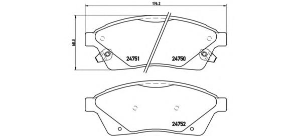 Тормозные колодки Brembo P09010