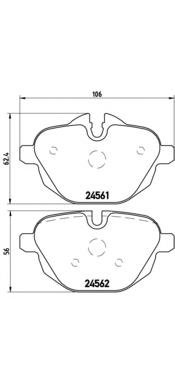 P06064 Brembo sapatas do freio traseiras de disco