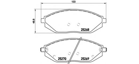 P10054 Brembo sapatas do freio dianteiras de disco