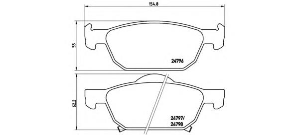 Передние тормозные колодки P28044 Brembo