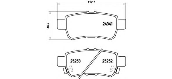 Sapatas do freio traseiras de disco P28062 Brembo