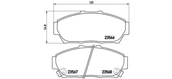 P28048 Brembo sapatas do freio dianteiras de disco