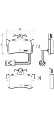 P28015 Brembo sapatas do freio traseiras de disco