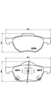 P28036 Brembo sapatas do freio dianteiras de disco