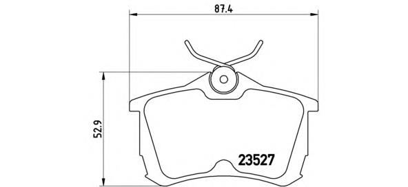 P28030 Brembo sapatas do freio traseiras de disco