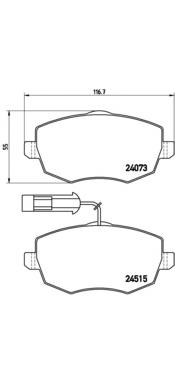 P23128 Brembo sapatas do freio dianteiras de disco