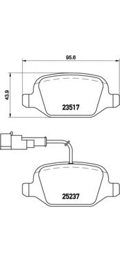 P23131 Brembo sapatas do freio traseiras de disco