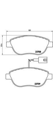 P23137 Brembo sapatas do freio dianteiras de disco