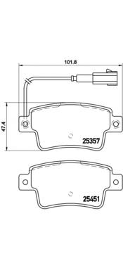 P23142 Brembo sapatas do freio traseiras de disco