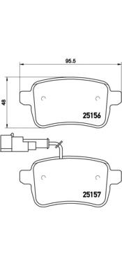 P23133 Brembo sapatas do freio traseiras de disco