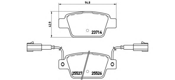 P23 135 Brembo sapatas do freio traseiras de disco