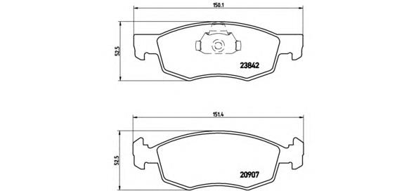 P23118 Brembo sapatas do freio dianteiras de disco