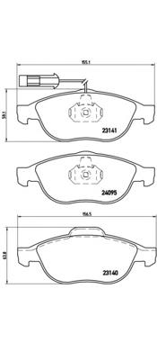 P23114 Brembo sapatas do freio dianteiras de disco