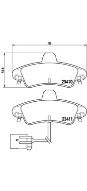 P24038 Brembo sapatas do freio traseiras de disco