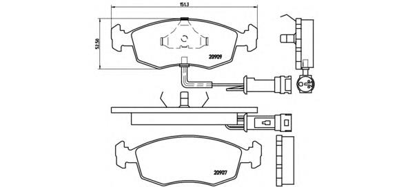 P24007 Brembo sapatas do freio dianteiras de disco