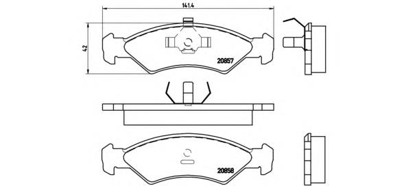 P24016 Brembo sapatas do freio dianteiras de disco