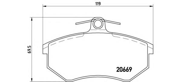 P85092 Brembo sapatas do freio dianteiras de disco