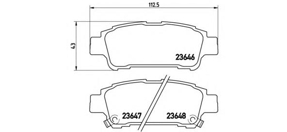 P83056 Brembo sapatas do freio traseiras de disco