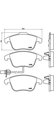 P85113 Brembo sapatas do freio dianteiras de disco