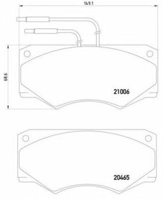 Sapatas do freio dianteiras de disco PA6002 Brembo