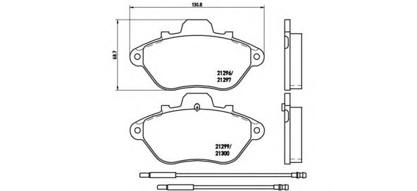 P61036 Brembo sapatas do freio dianteiras de disco