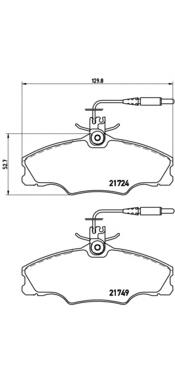 P61056 Brembo sapatas do freio dianteiras de disco