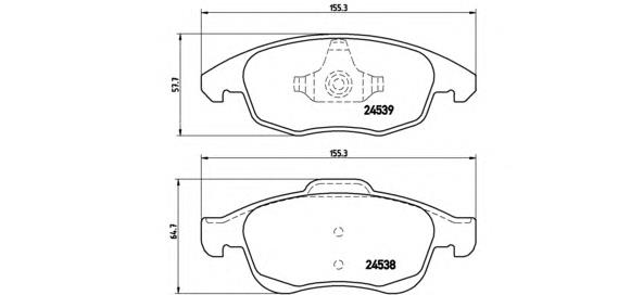 P61083 Brembo sapatas do freio dianteiras de disco