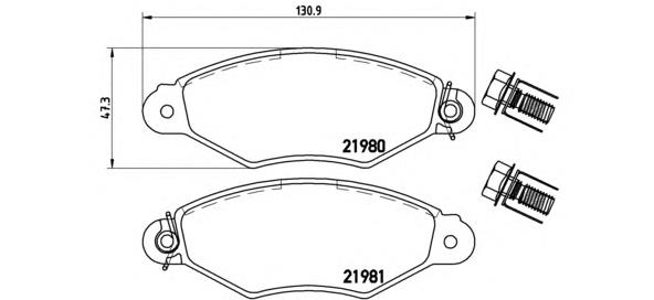 P61098 Brembo sapatas do freio dianteiras de disco