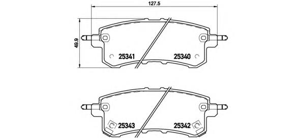 P56082 Brembo sapatas do freio traseiras de disco