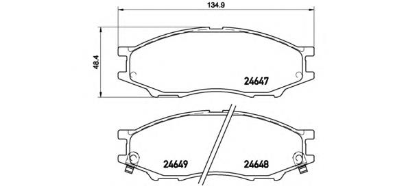 P56083 Brembo sapatas do freio dianteiras de disco