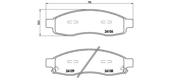 P58001 Brembo sapatas do freio dianteiras de disco