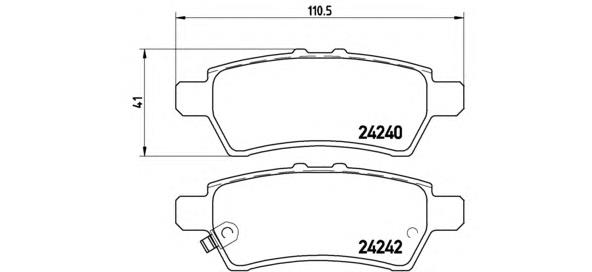 P56060 Brembo sapatas do freio traseiras de disco