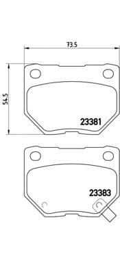 P56054 Brembo sapatas do freio traseiras de disco