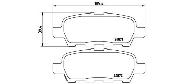 P56068 Brembo sapatas do freio traseiras de disco