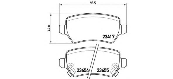 P59038 Brembo sapatas do freio traseiras de disco