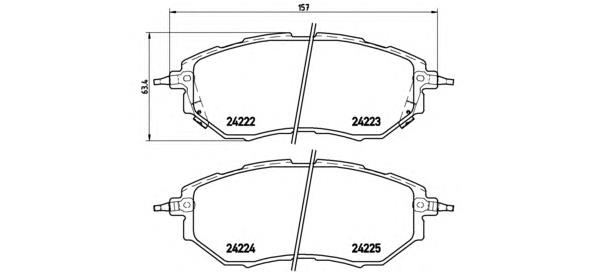 P78017 Brembo sapatas do freio dianteiras de disco