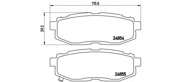 P78018 Brembo sapatas do freio traseiras de disco