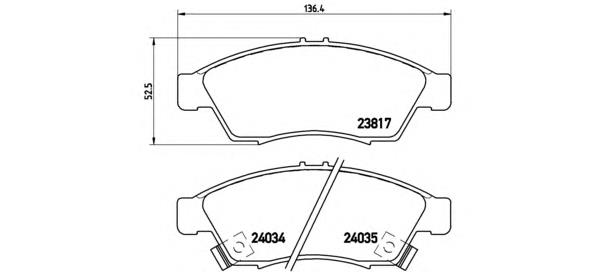 P79014 Brembo sapatas do freio dianteiras de disco