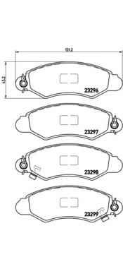 P78012 Brembo sapatas do freio dianteiras de disco