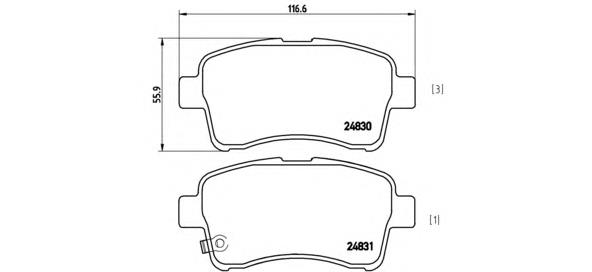 P79021 Brembo sapatas do freio dianteiras de disco