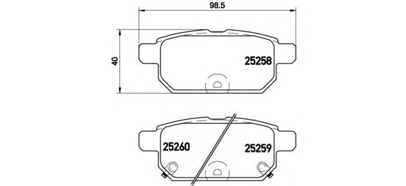 P79029 Brembo sapatas do freio traseiras de disco