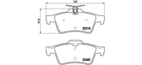 P61110 Brembo sapatas do freio traseiras de disco